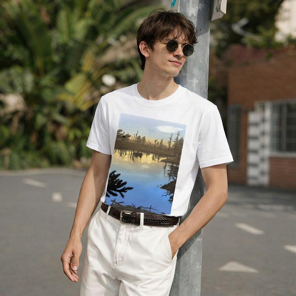 Lake Dawn — Feathered Fade Classic Tee
