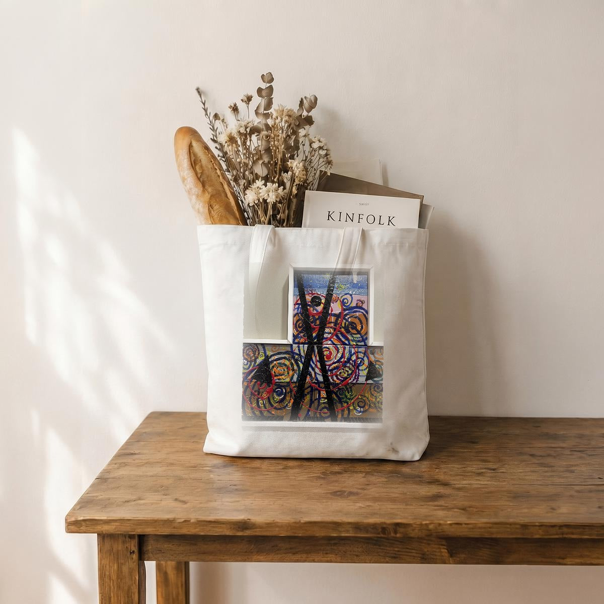 Swirl Cross — Feathered Fade Tote Bag