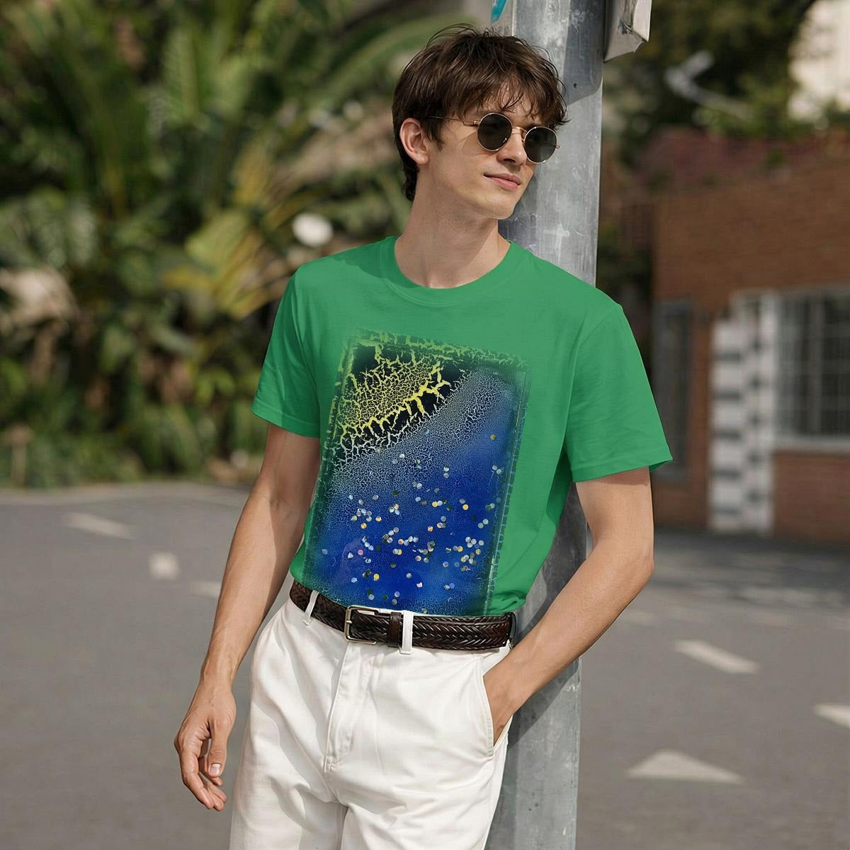 Crackle Starry Night — Feathered Fade Classic Tee