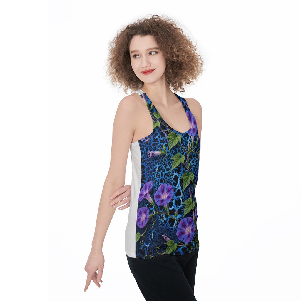 Cobalt Bloom (AI-Assisted Remix) — Bloom Remix Women's Racerback Tank