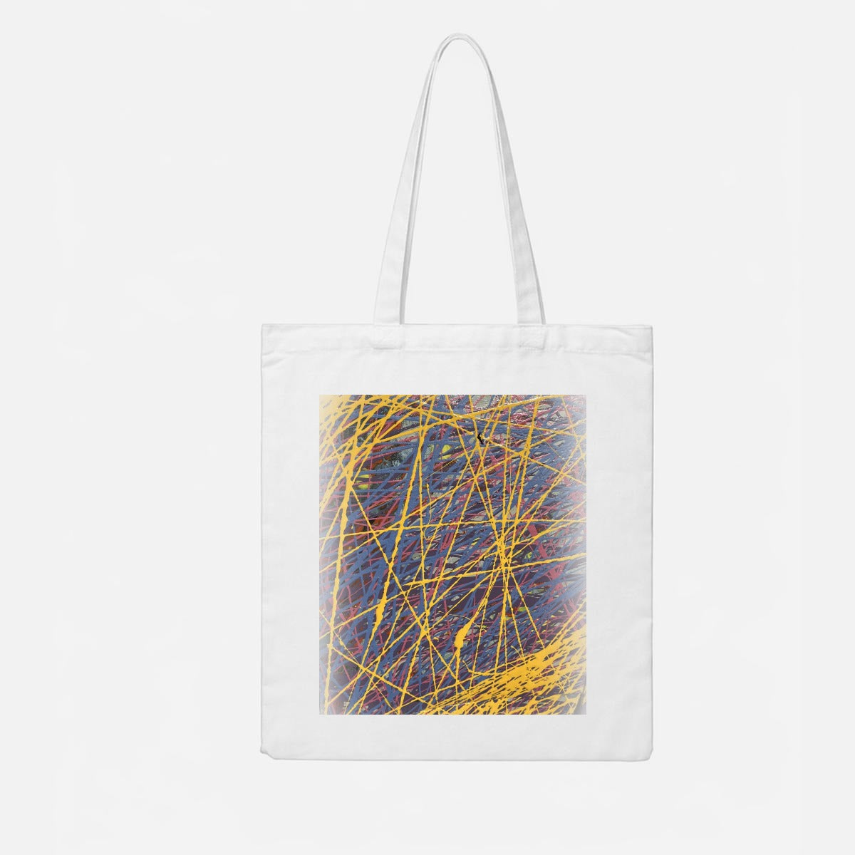 Yellow Drip Scribble — Feathered Fade Tote Bag
