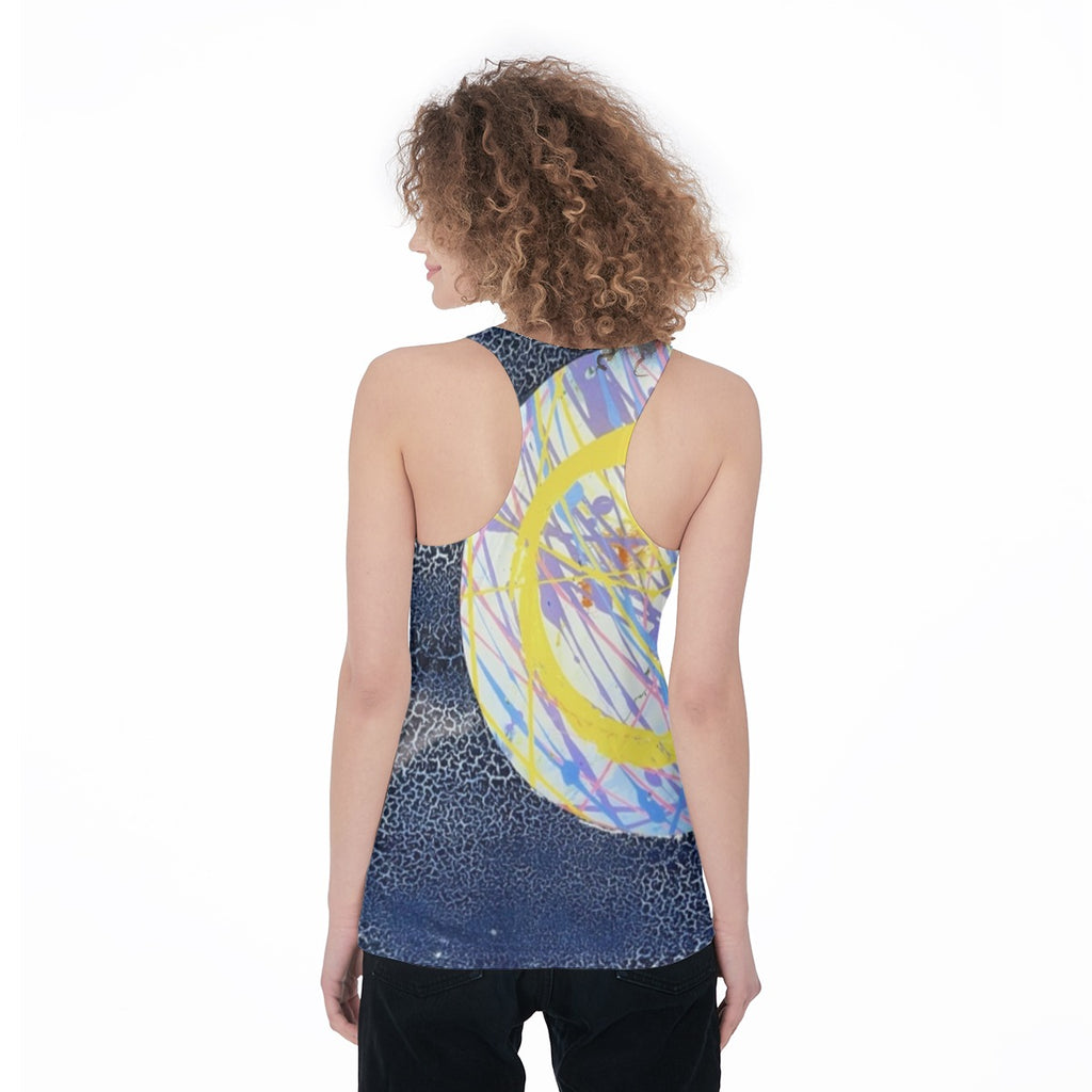 Yellow Scribble Circle — All-Over Print Tank