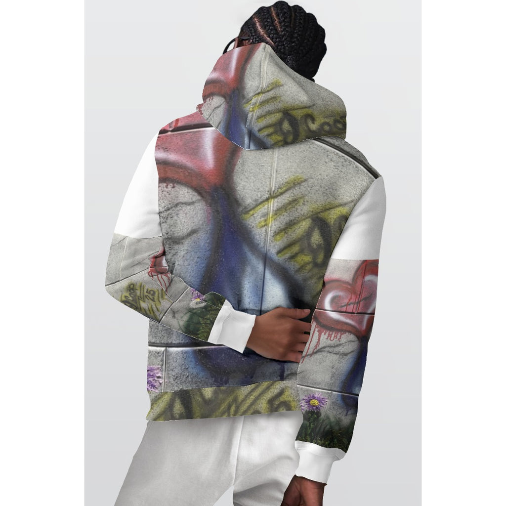 Heart Tear Mural — All-Over Print Hoodie