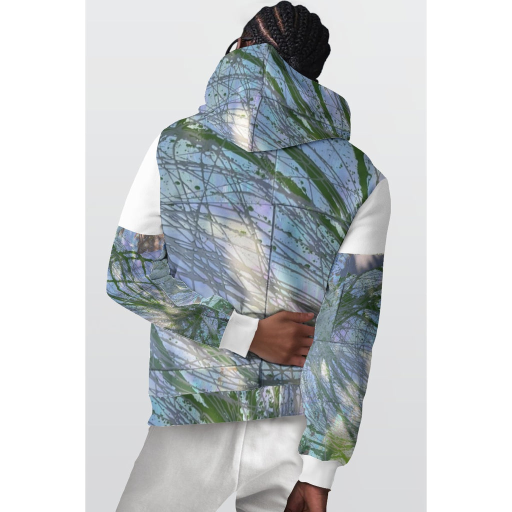 Green Gray Swirl — All-Over Print Hoodie