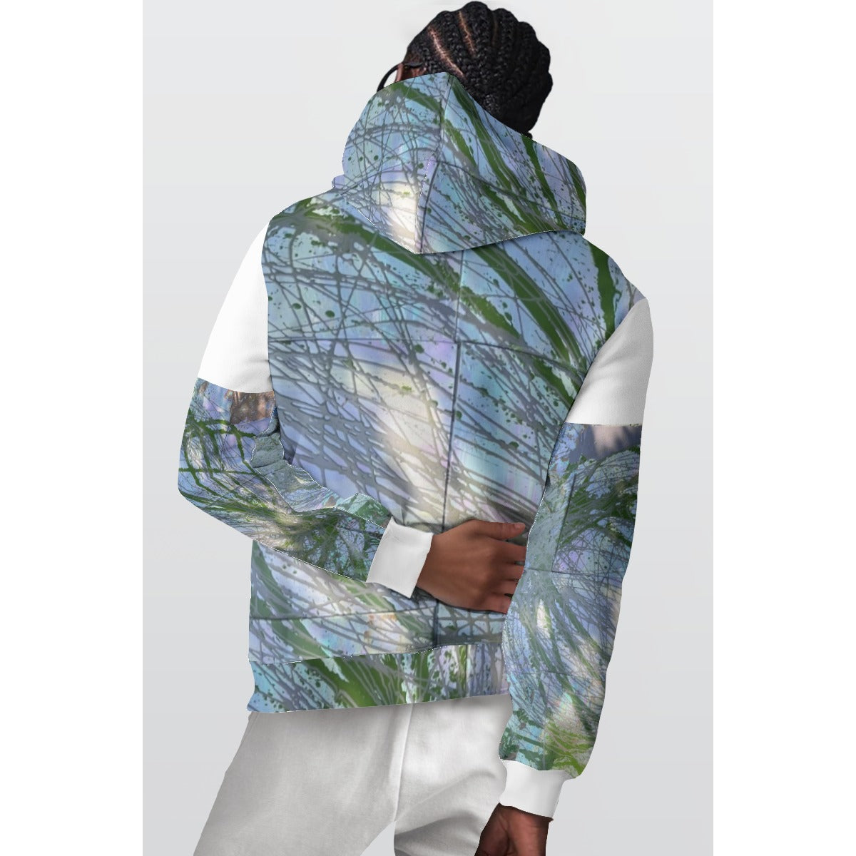 Green Gray Swirl — All-Over Print Hoodie