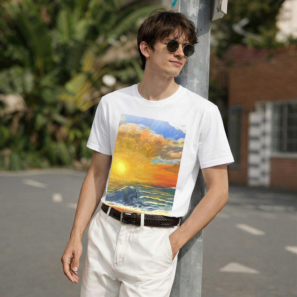 Sunset Breakers — Feathered Fade Classic Tee