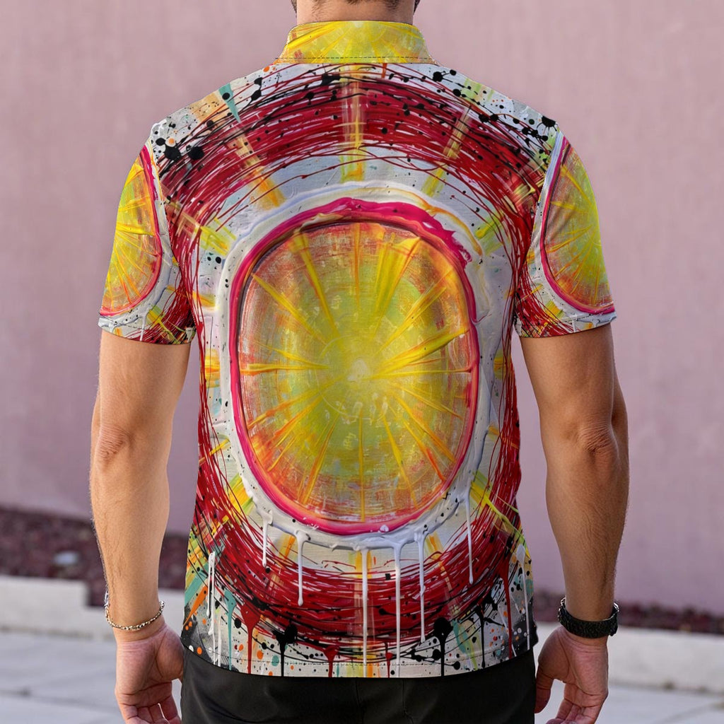 Solar Target (AI-Assisted Remix) — Men's Polo Shirt