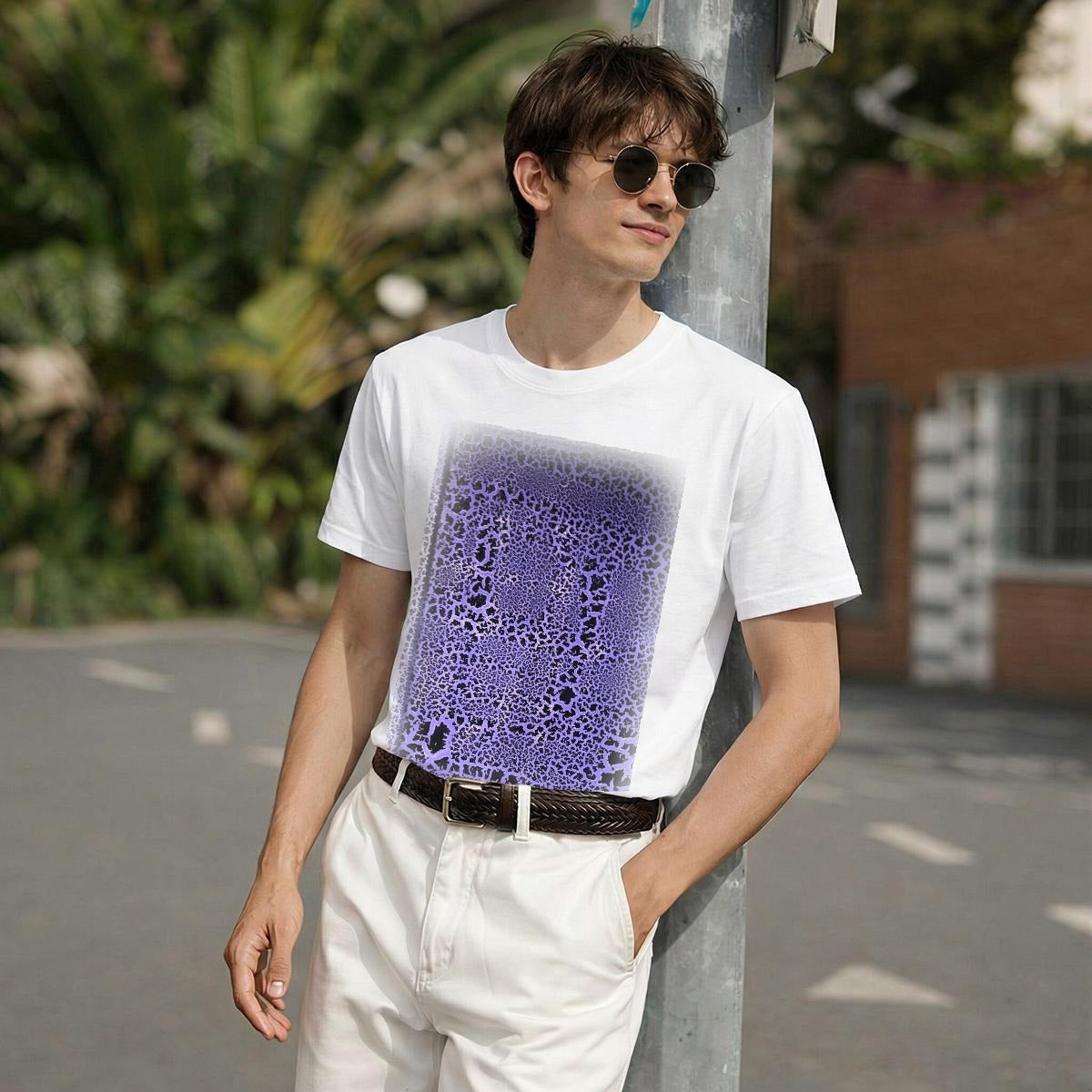Purple Crackle — Feathered Fade Classic Tee