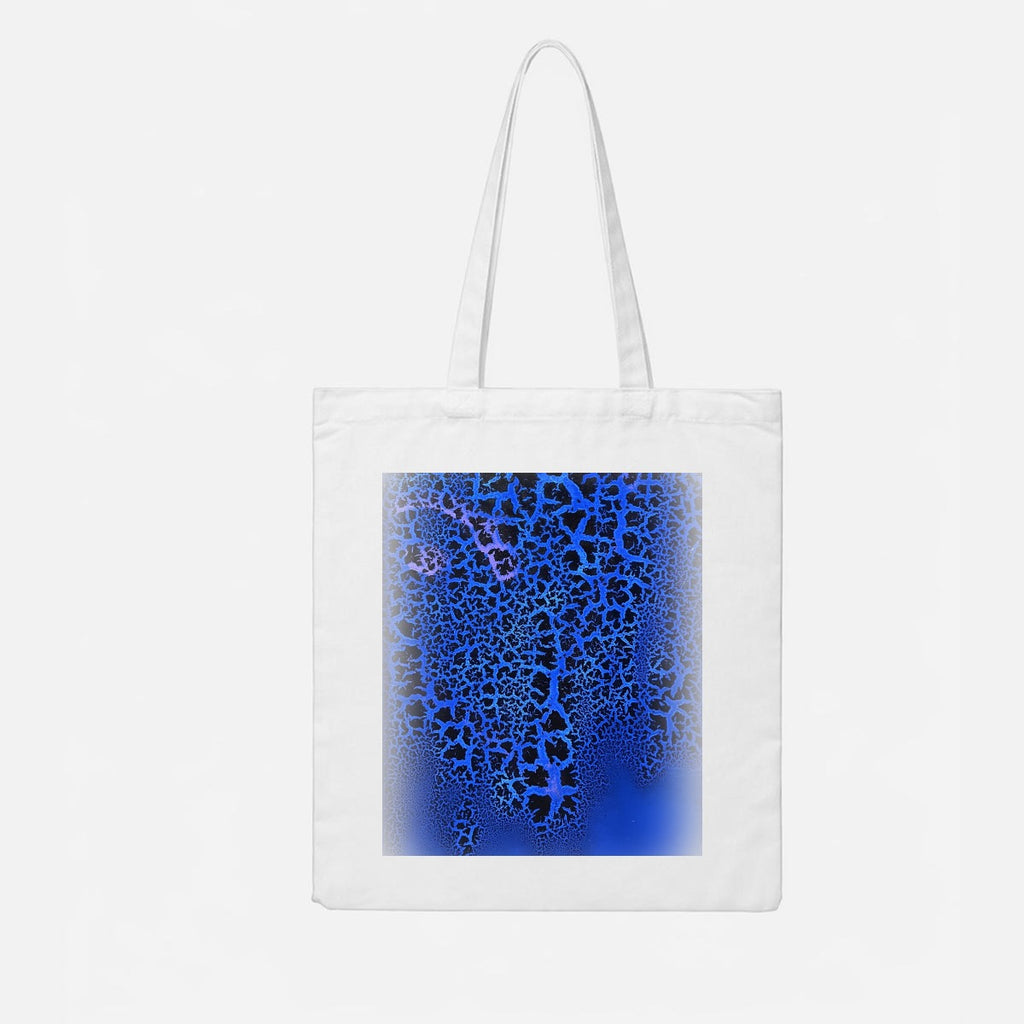 Blue Crackle 2 — Feathered Fade Tote Bag