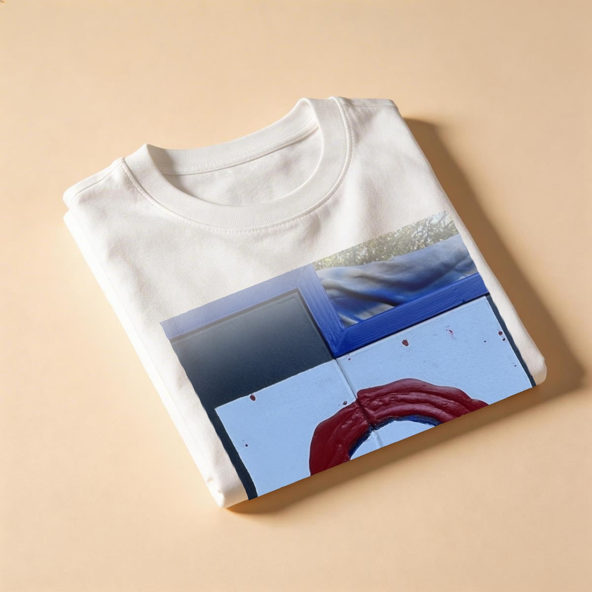 Red Circle Cross — Feathered Fade Classic Tee