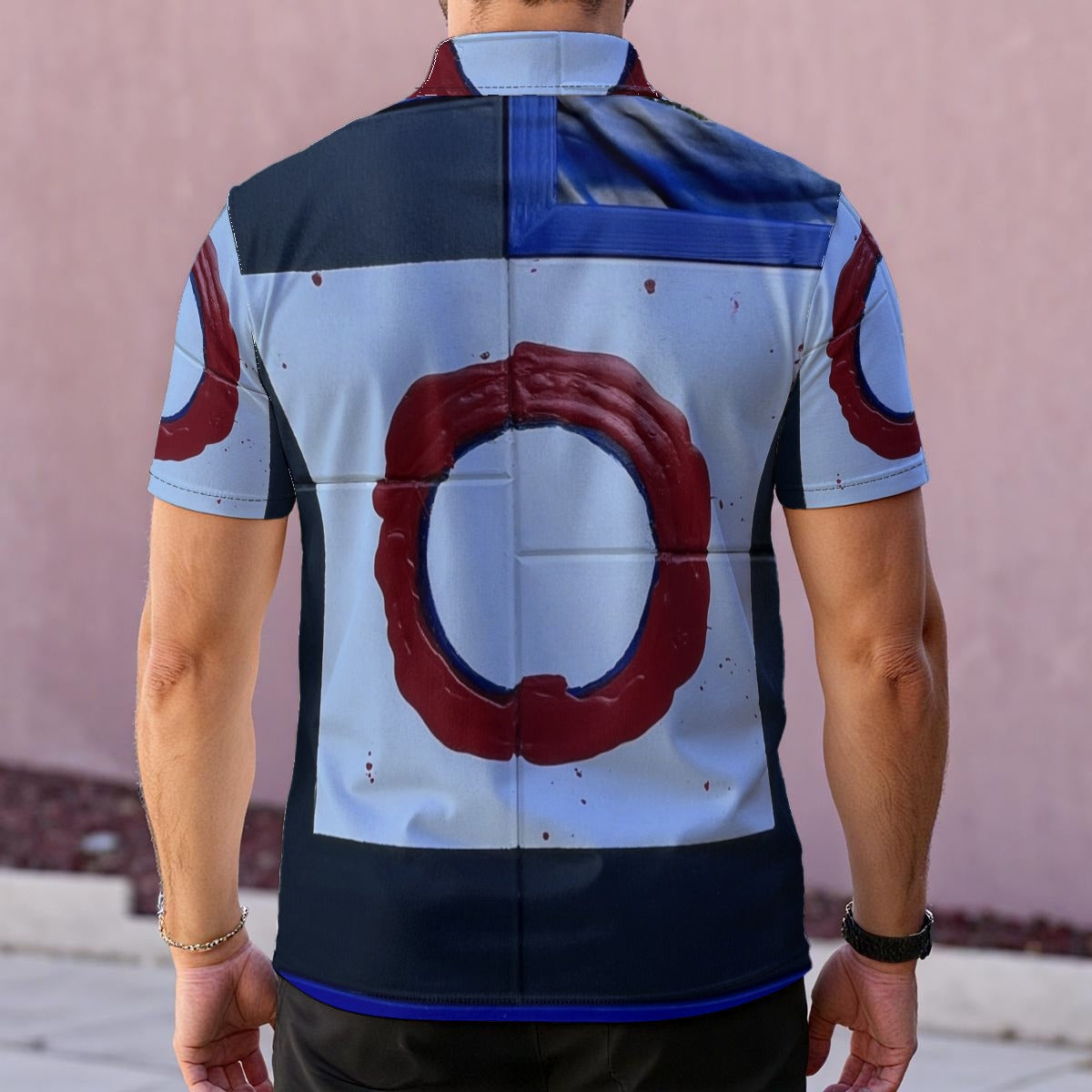 Red Circle Cross — Men's Polo Shirt