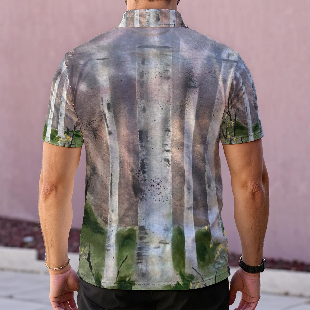 Birch Moonrise — Men's Polo Shirt