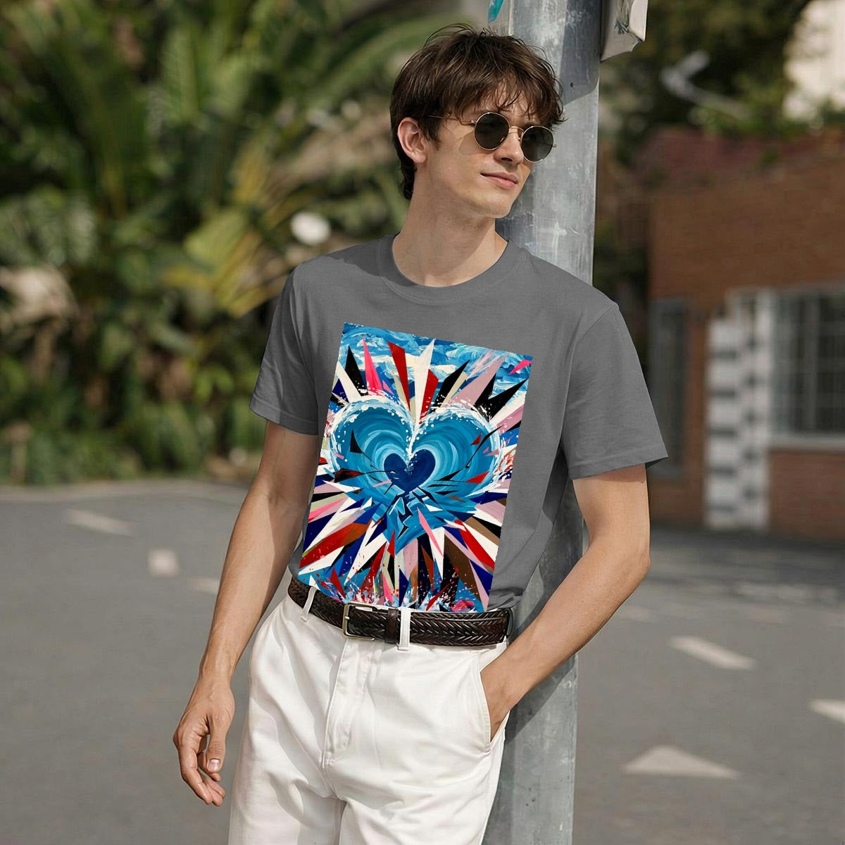 Heart Burst (AI-Assisted Remix) — Burst Remix Men's Classic Tee
