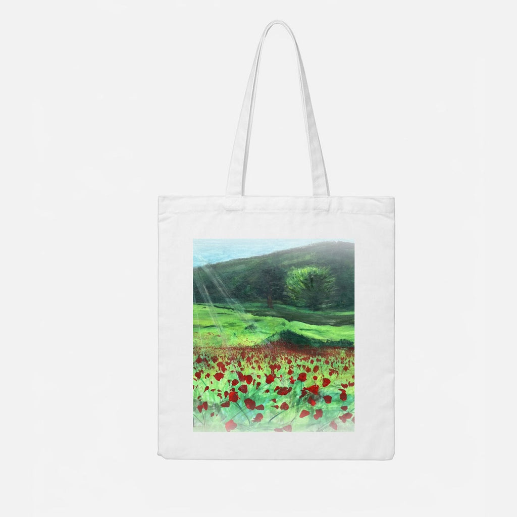 Poppy Field — Feathered Fade Tote Bag
