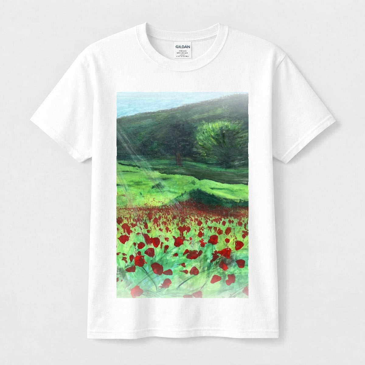 Poppy Field — Feathered Fade Classic Tee