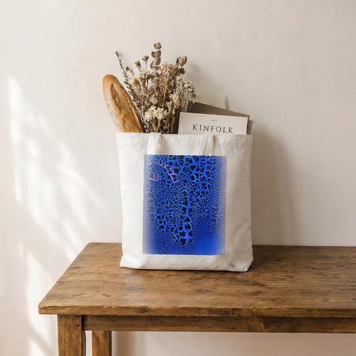 Blue Crackle 2 — Feathered Fade Tote Bag