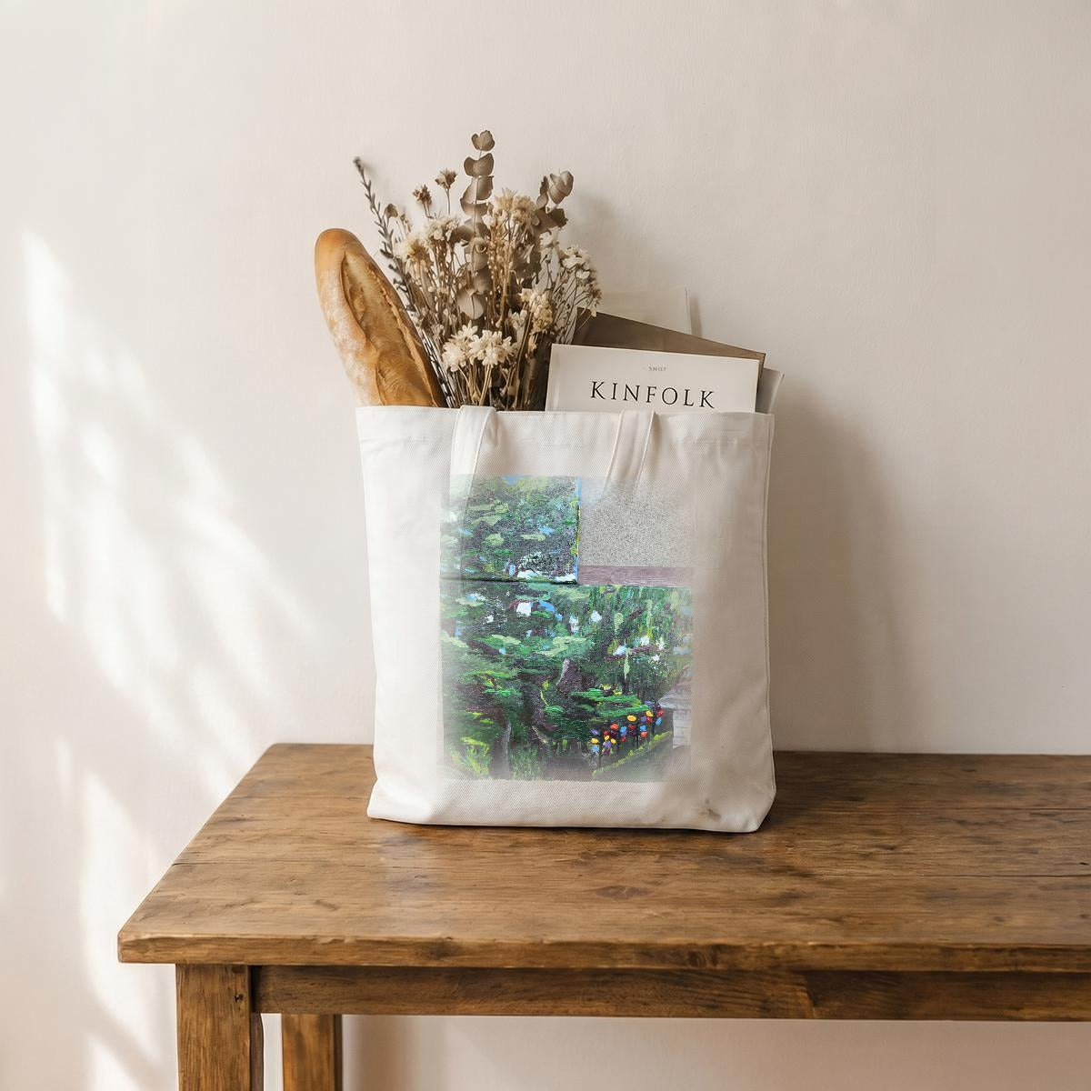 Forest Dots — Feathered Fade Tote Bag