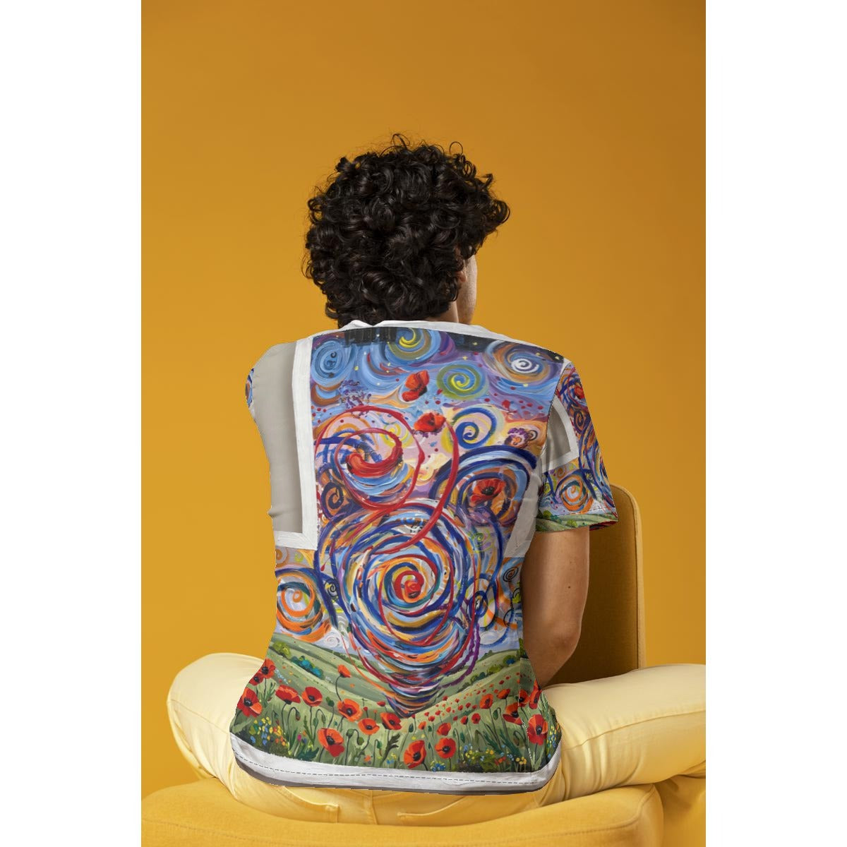 Poppy Swirl (AI-Assisted Remix) — Swirl Remix All-Over Print Tee