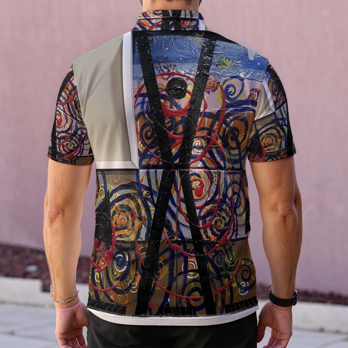 Swirl Cross — Men's Polo Shirt