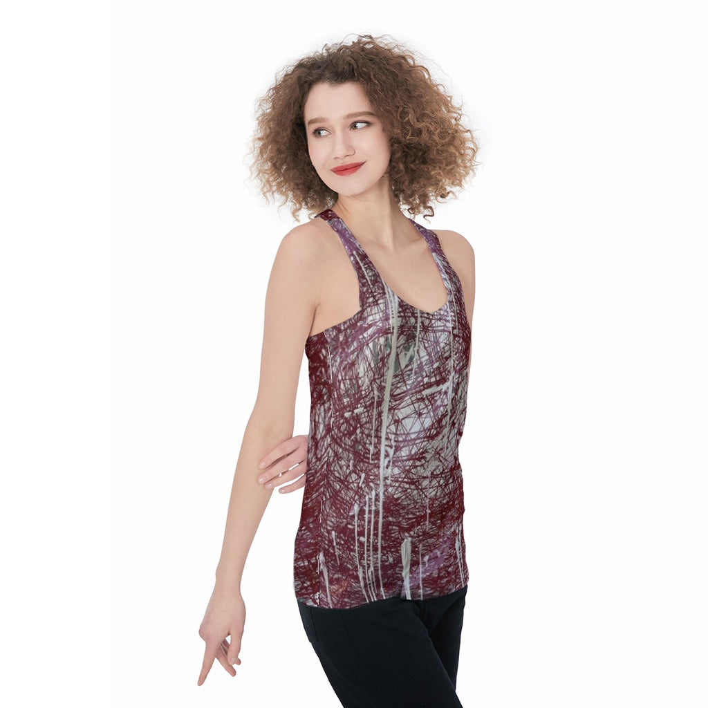 Red Drip Vortex — All-Over Print Tank