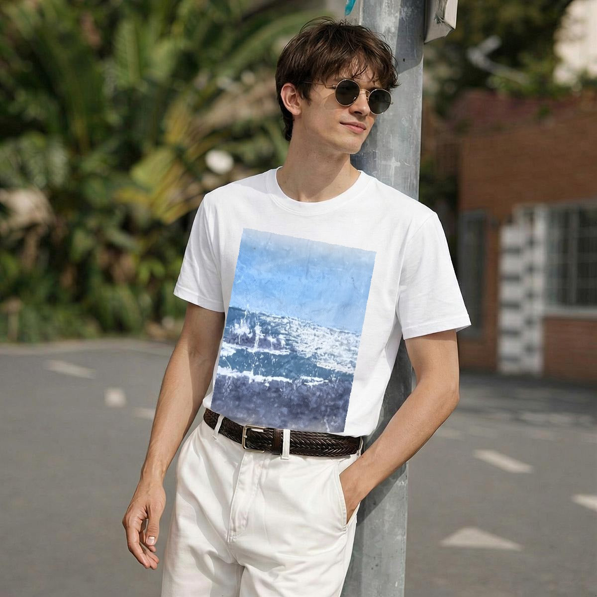 Plain Ocean — Feathered Fade Classic Tee