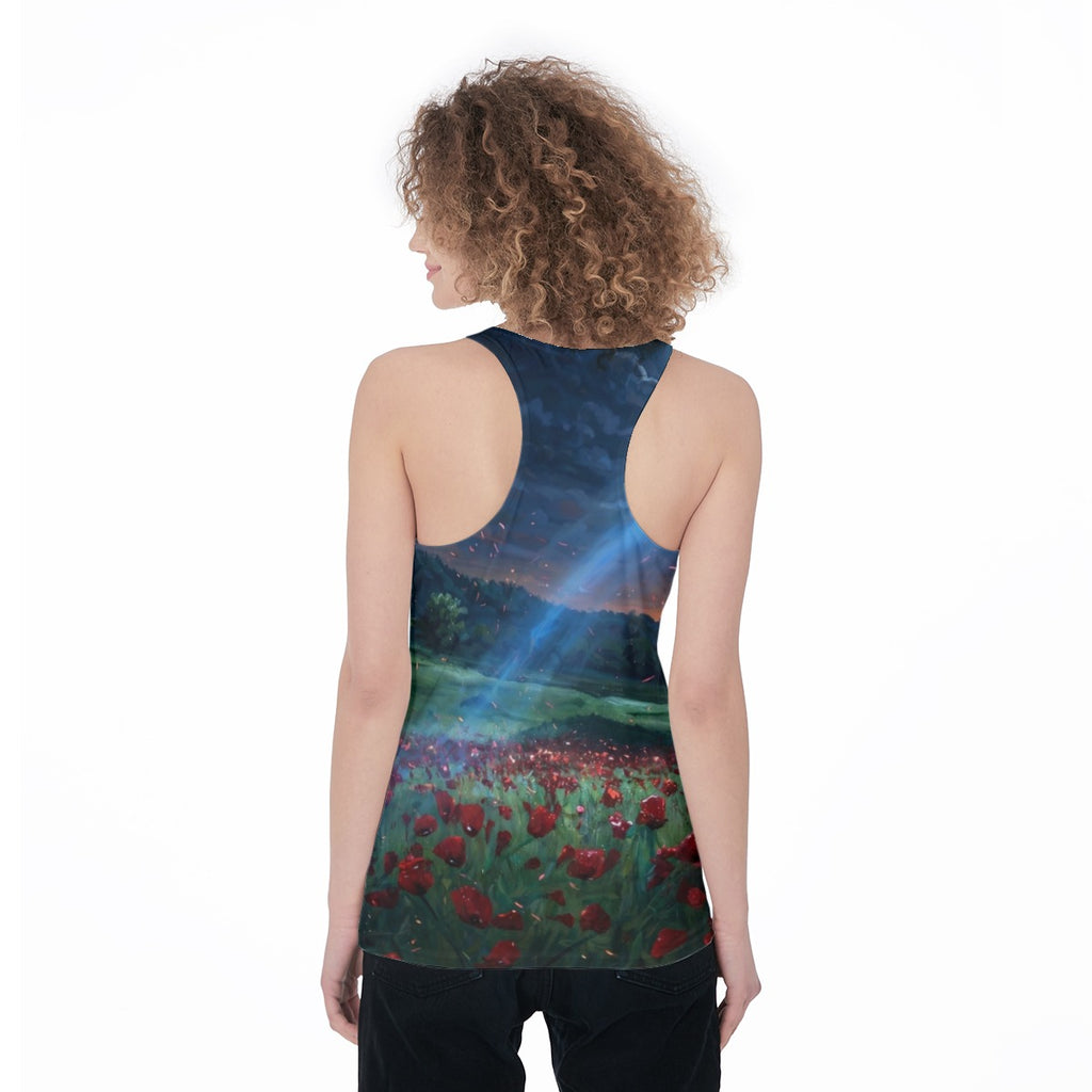 Poppy Moonrise (AI-Assisted Remix) — Moonrise Remix All-Over Print Tank