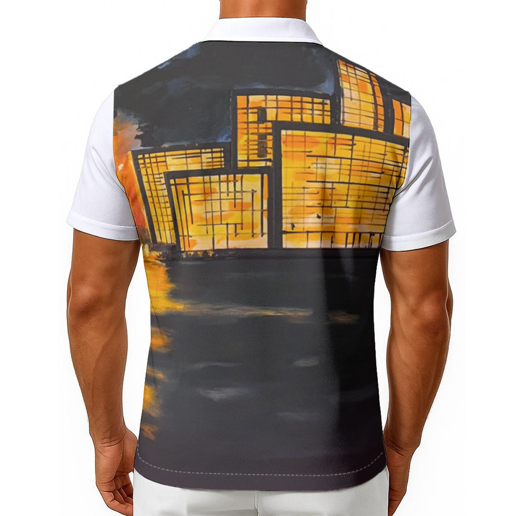 Cityscape Sunset Men's Hawaiian Shirt