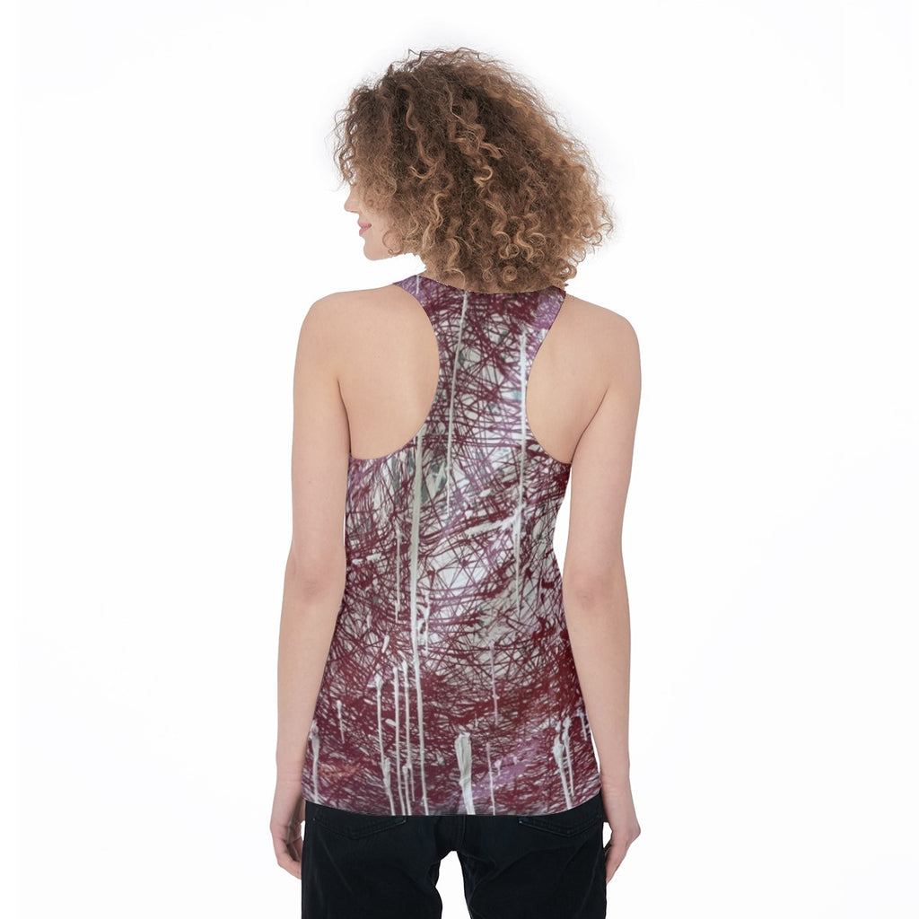 Red Drip Vortex — All-Over Print Tank