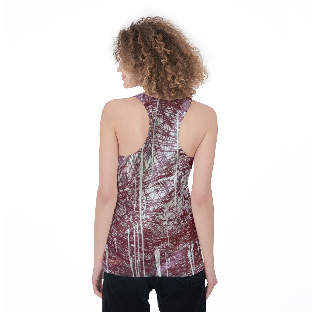 Red Drip Vortex — All-Over Print Tank