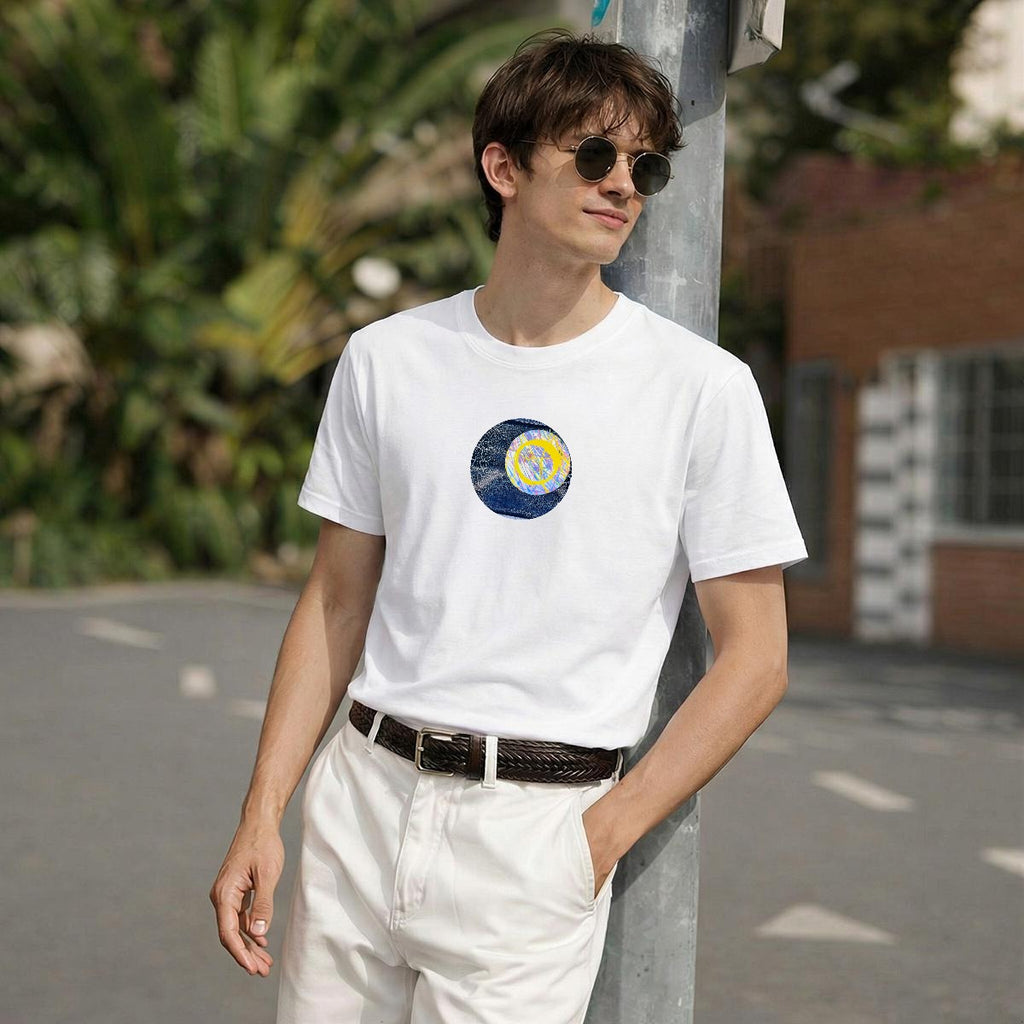 Blue Abstract — Circle Logo Classic Tee