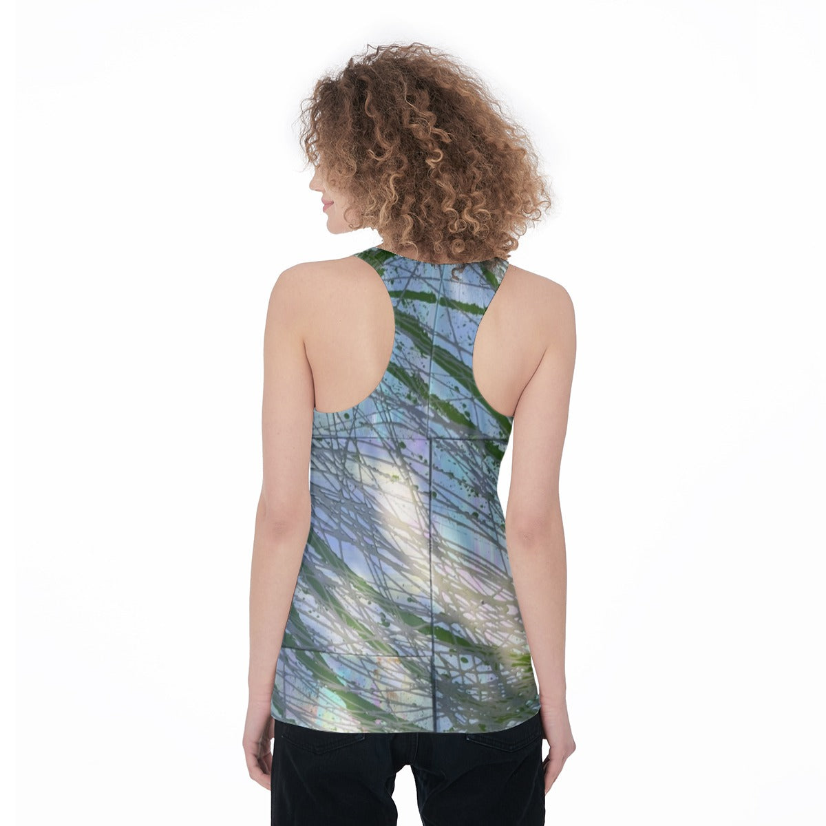 Green Gray Swirl — All-Over Print Tank