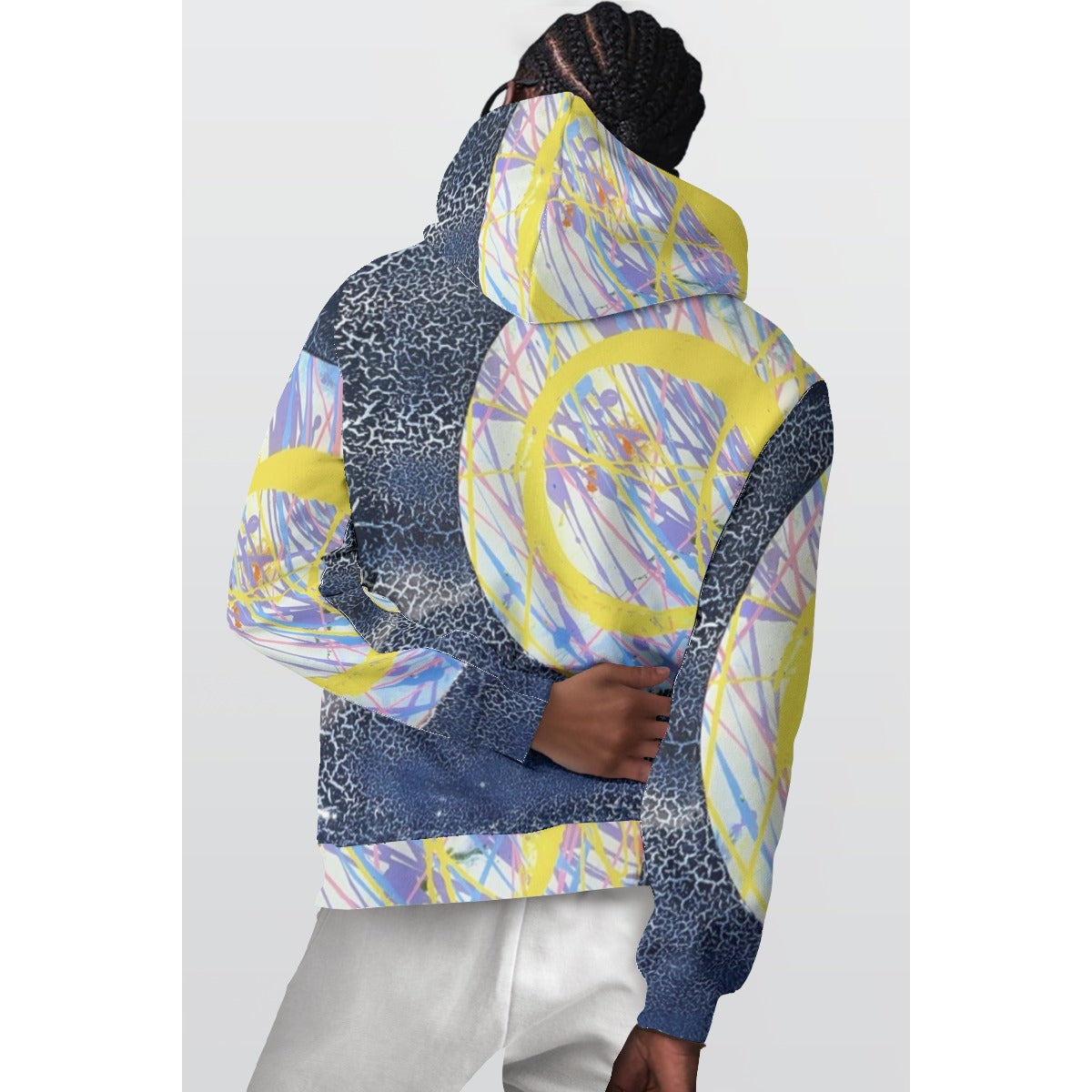 Yellow Scribble Circle — All-Over Print Hoodie