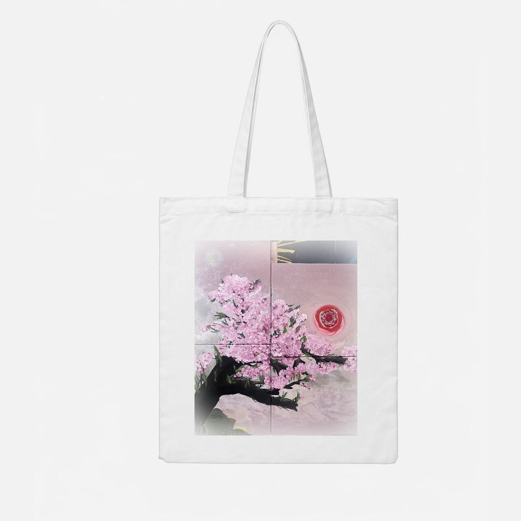 Cherry Red Sun — Feathered Fade Tote Bag