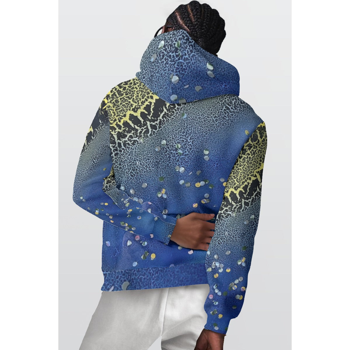 Crackle Starry Night — All-Over Print Hoodie
