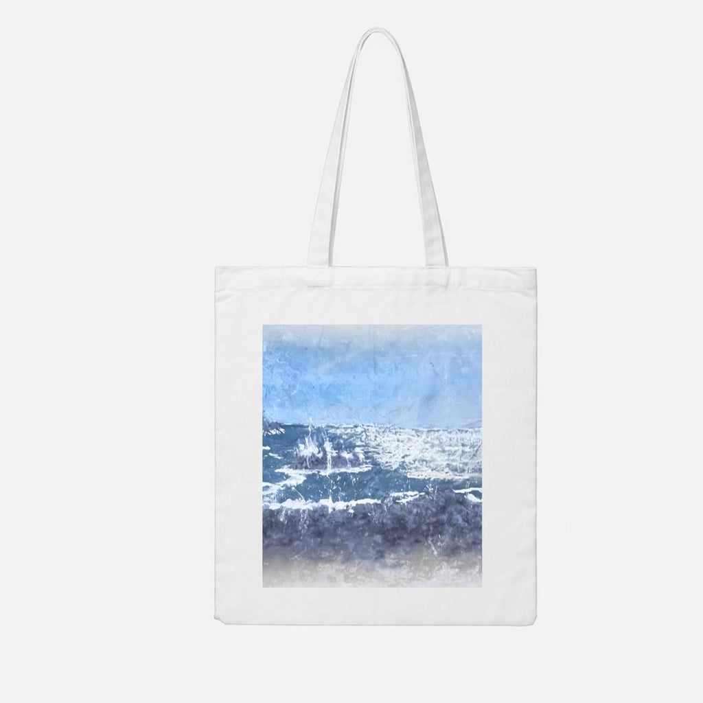 Plain Ocean — Feathered Fade Tote Bag