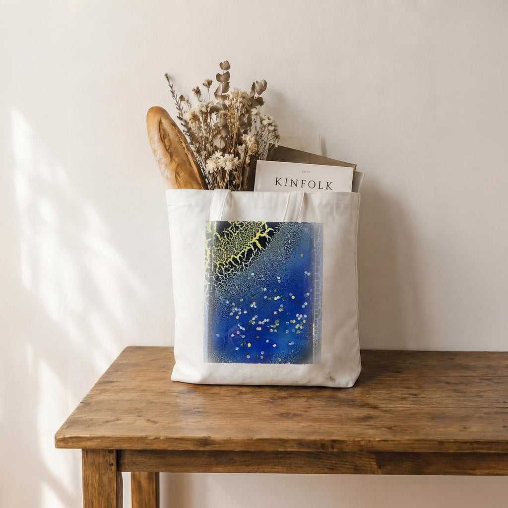 Crackle Starry Night — Feathered Fade Tote Bag