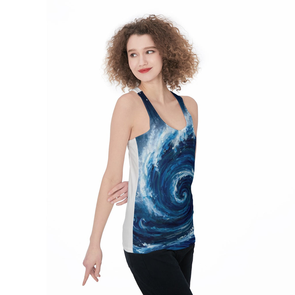Moonlit Swell (AI-Assisted Remix) — Wave Remix Women's Racerback Tank