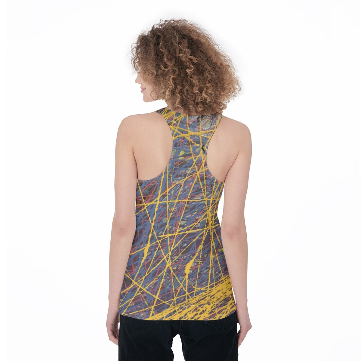 Yellow Drip Scribble — All-Over Print Tank