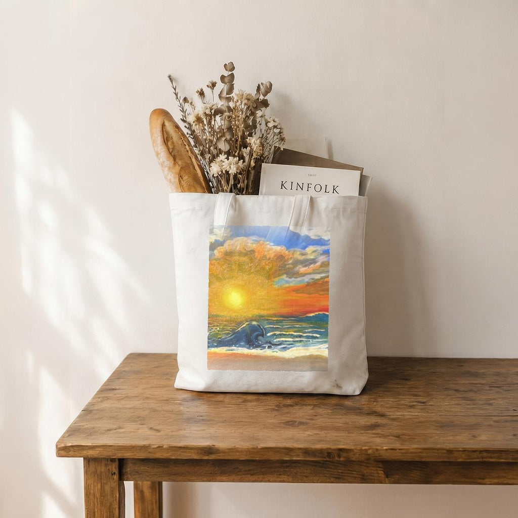 Sunset Breakers — Feathered Fade Tote Bag