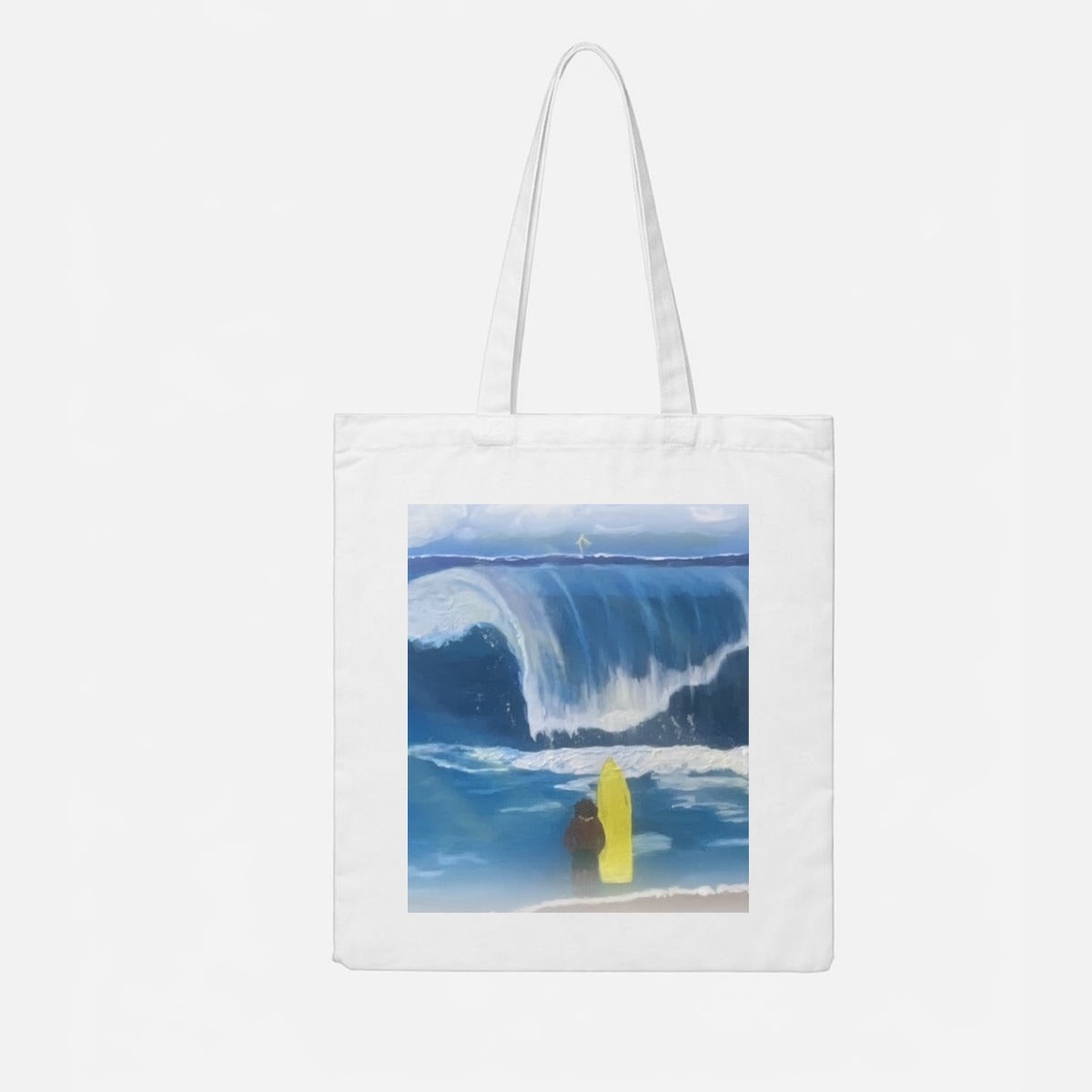 Surfer Wave — Feathered Fade Tote Bag