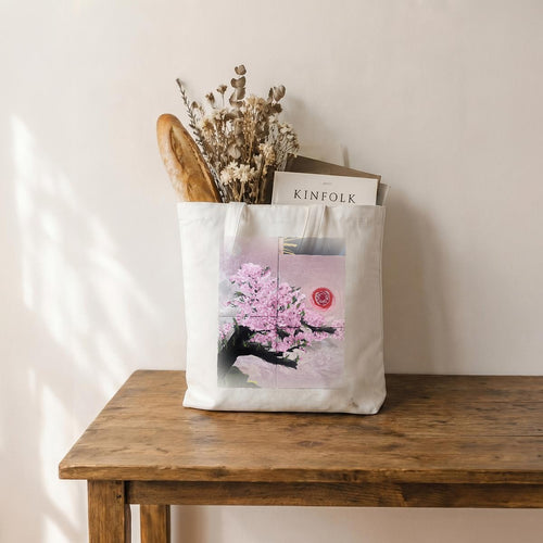 Cherry Red Sun — Feathered Fade Tote Bag