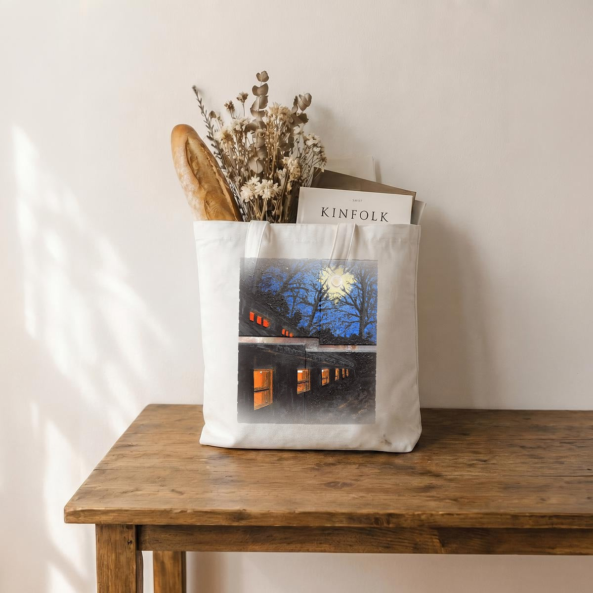Midnight Station — Feathered Fade Tote Bag