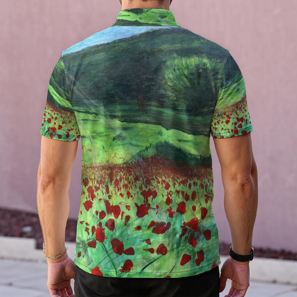 Poppy Field — Men's Polo Shirt