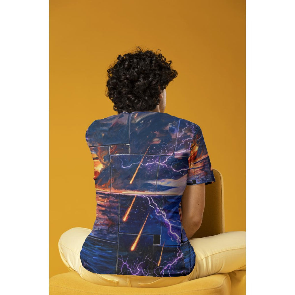 Meteor Ember Storm (AI-Assisted Remix) — Storm Remix All-Over Print Tee