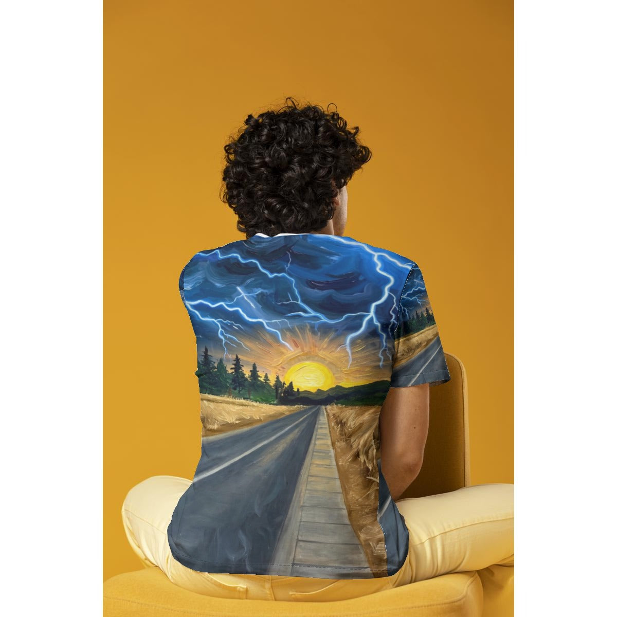 Lightning Road (AI-Assisted Remix) — Road Remix All-Over Print Tee