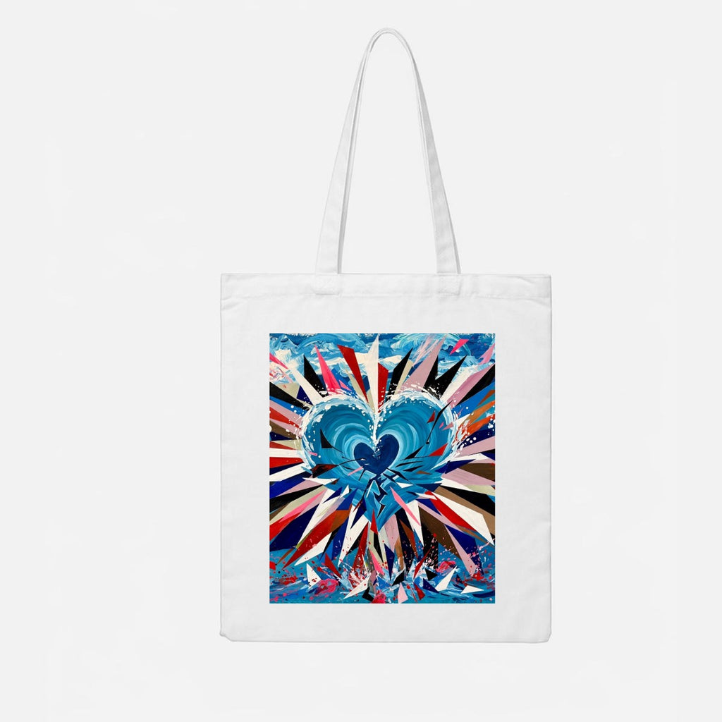 Heart Burst (AI-Assisted Remix) — Burst Remix Canvas Tote Bag