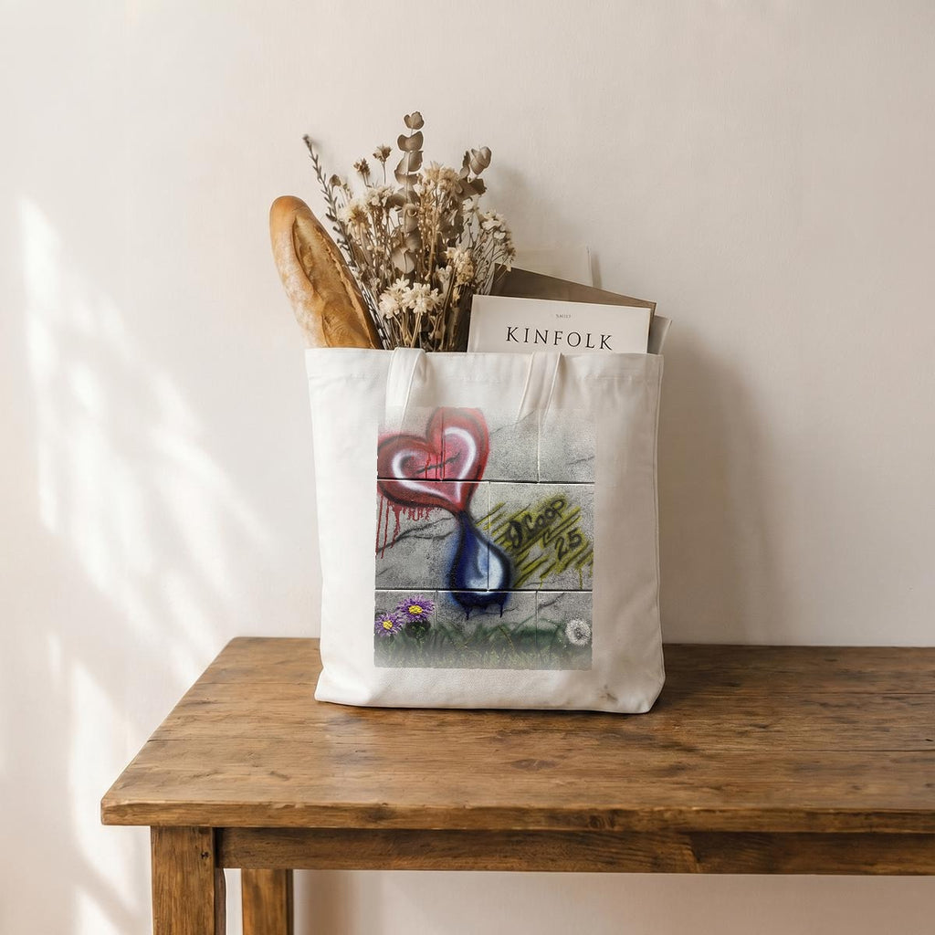 Heart Tear Mural — Feathered Fade Tote Bag