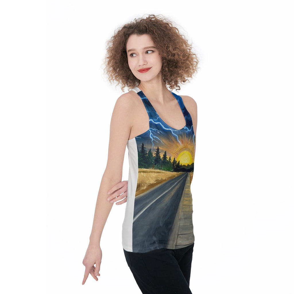 Lightning Road (AI-Assisted Remix) — Road Remix Women's Racerback Tank
