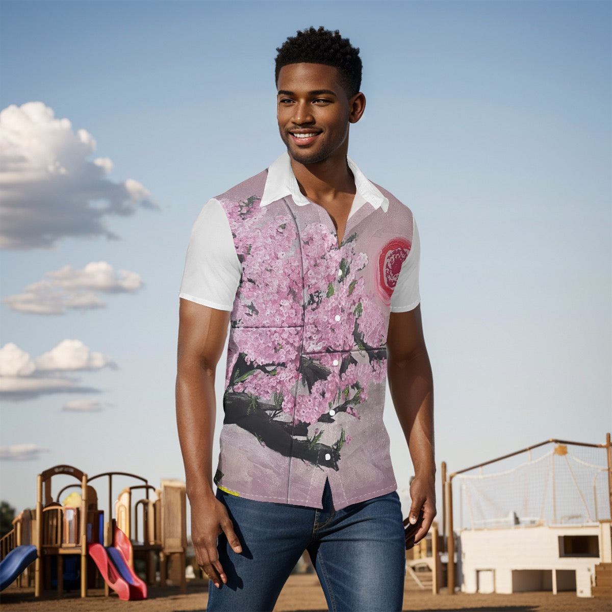 Cherry Blossoms Men's Hawaiian Shirt
