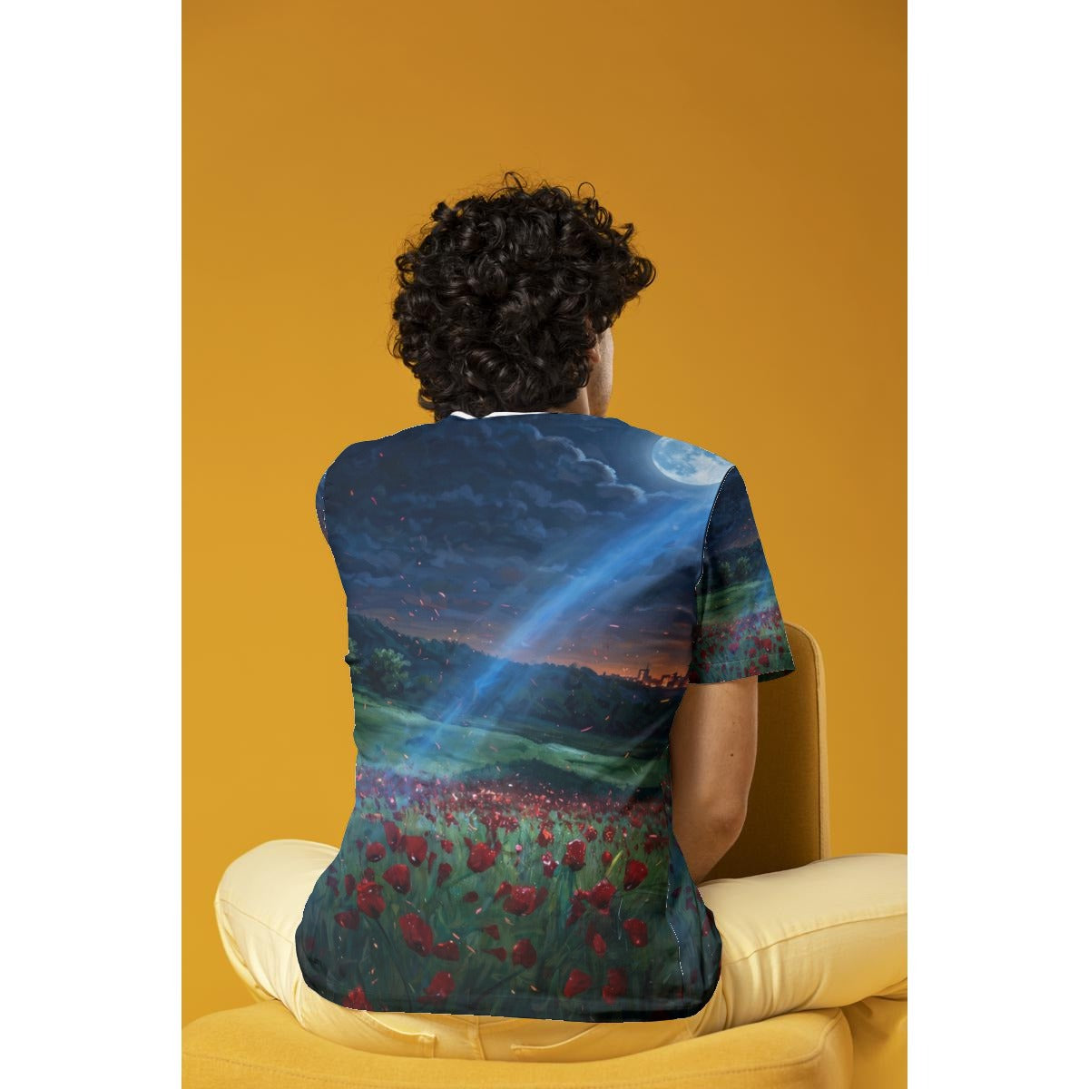 Poppy Moonrise (AI-Assisted Remix) — Moonrise Remix All-Over Print Tee